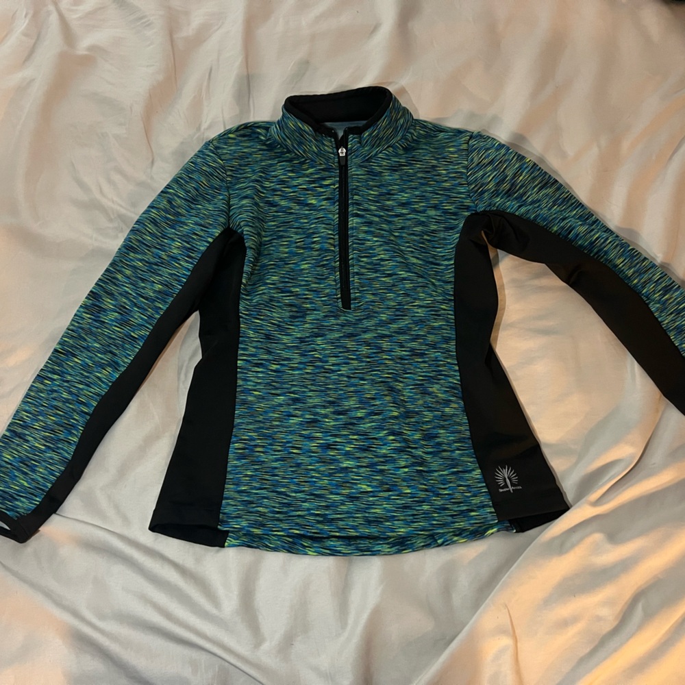 Snow Angel Blue and Green Quarter-Zip Pullover